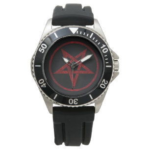 Red Devil Pentagram Armbanduhr