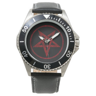 Red Devil Pentagram Armbanduhr