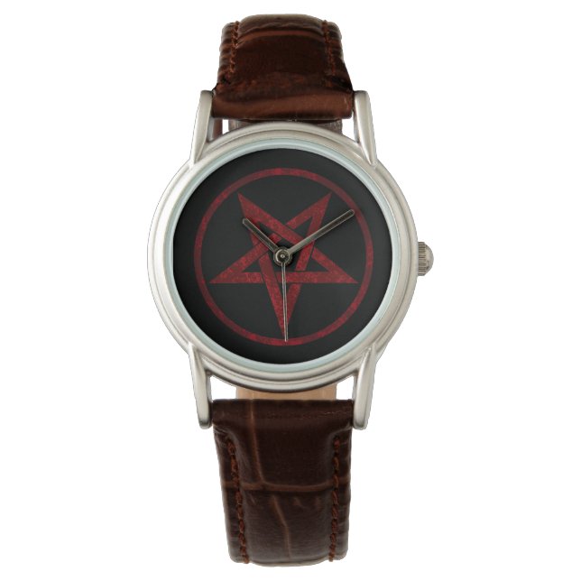 Red Devil Pentagram Armbanduhr (Vorderseite)