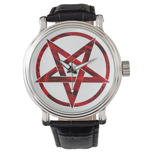Red Devil Pentagram Armbanduhr (Vorderseite)