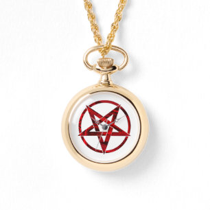 Red Devil Pentagram Armbanduhr