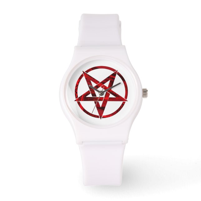 Red Devil Pentagram Armbanduhr (Vorderseite)