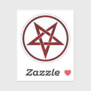 Red Devil Pentagram Aufkleber