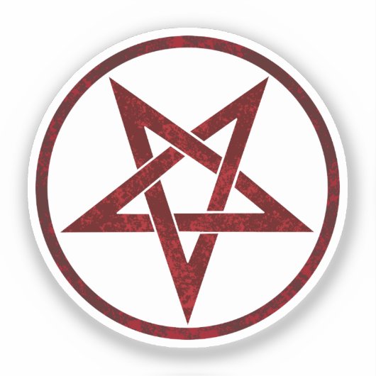 Red Devil Pentagram Aufkleber (Vorderseite)