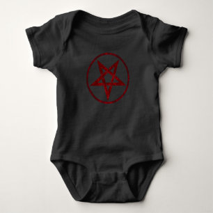 Red Devil Pentagram Baby Strampler