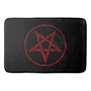 Red Devil Pentagram Badematte