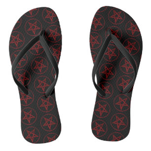 Red Devil Pentagram Badesandalen