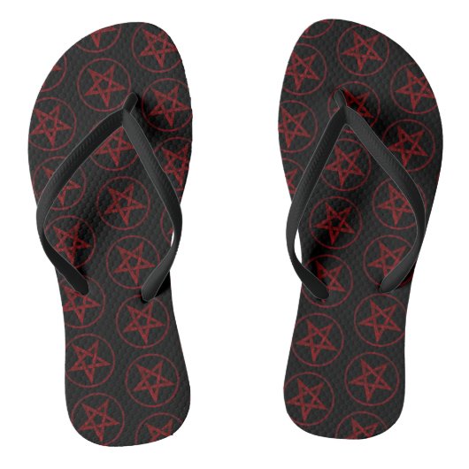 Red Devil Pentagram Badesandalen (Fußbett)