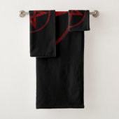 Red Devil Pentagram Badhandtuch Set (Insitu)