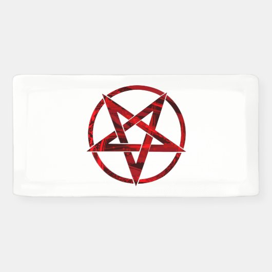 Red Devil Pentagram Banner (Horizontal)