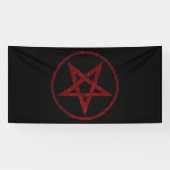 Red Devil Pentagram Banner (Horizontal)