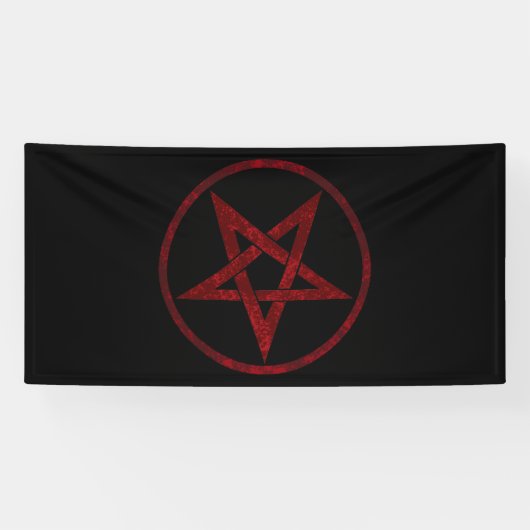 Red Devil Pentagram Banner (Horizontal)