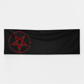 Red Devil Pentagram Banner (Horizontal)