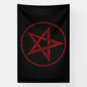 Red Devil Pentagram Banner (Vertikal)