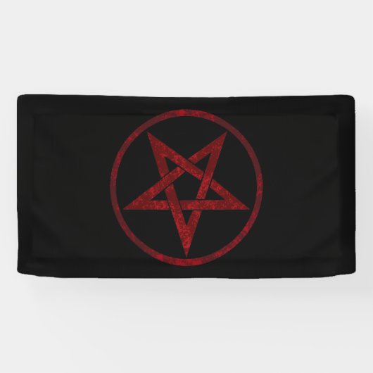 Red Devil Pentagram Banner (Horizontal)
