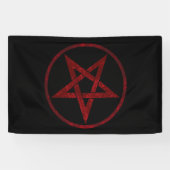 Red Devil Pentagram Banner (Horizontal)