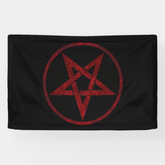 Red Devil Pentagram Banner (Horizontal)