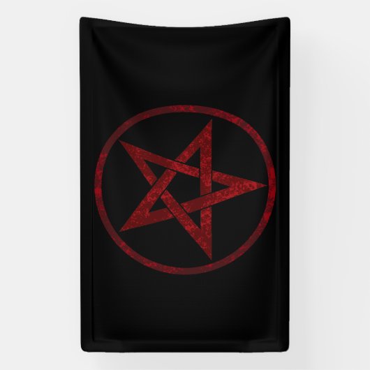 Red Devil Pentagram Banner (Vertikal)
