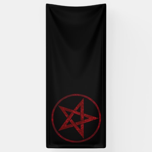 Red Devil Pentagram Banner (Vertikal)