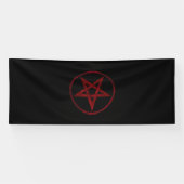 Red Devil Pentagram Banner (Horizontal)