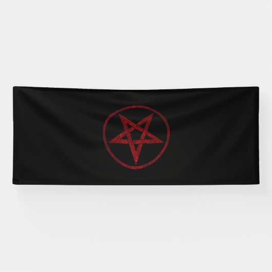 Red Devil Pentagram Banner (Horizontal)