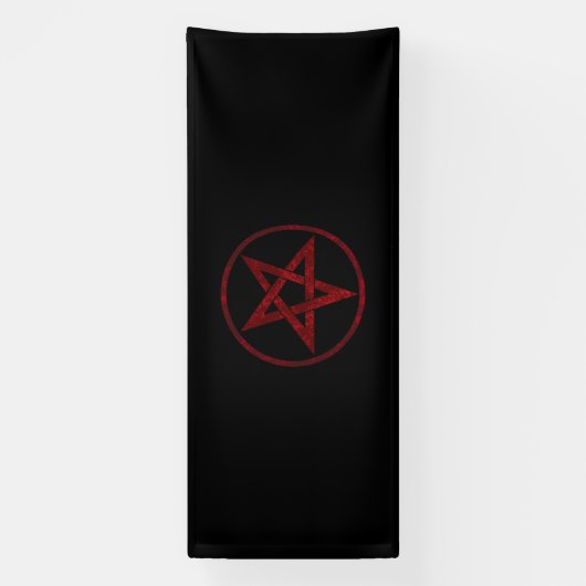 Red Devil Pentagram Banner (Vertikal)
