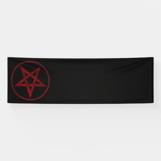 Red Devil Pentagram Banner (Horizontal)