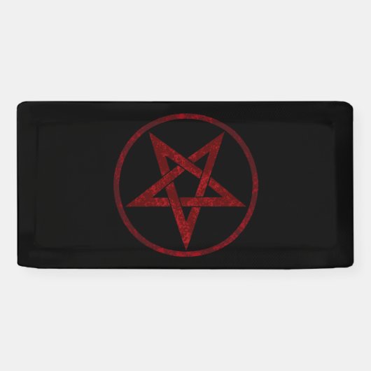 Red Devil Pentagram Banner (Horizontal)