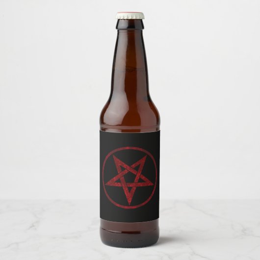 Red Devil Pentagram Bierflaschenetikett (Vorderseite)