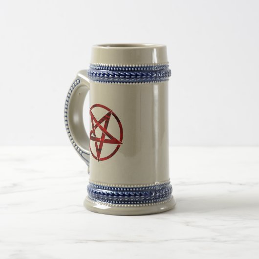 Red Devil Pentagram Bierglas (Vorderseite Links)