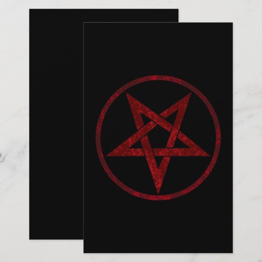 Red Devil Pentagram Briefpapier (Vorne/Hinten)
