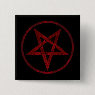 Red Devil Pentagram Button