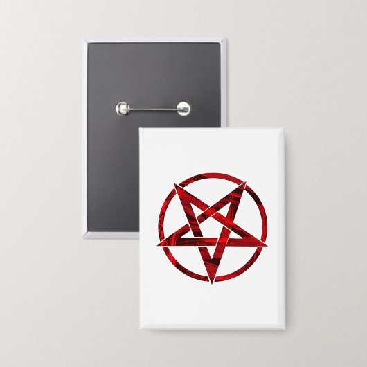 Red Devil Pentagram Button (Vorderseite/Rückseite)