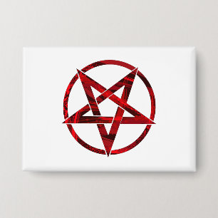 Red Devil Pentagram Button