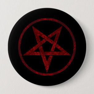 Red Devil Pentagram Button
