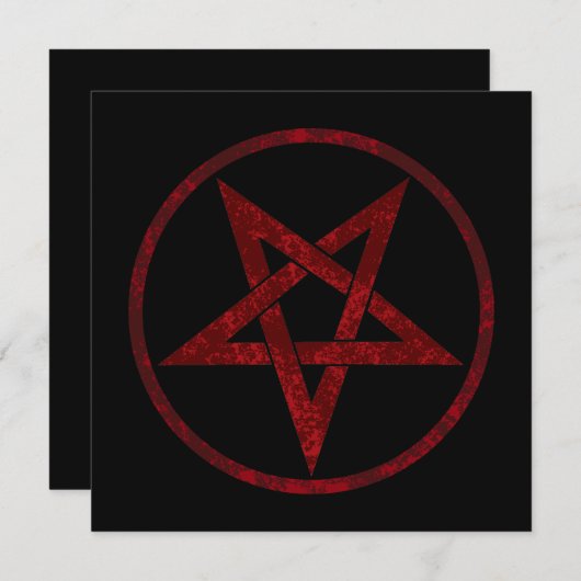 Red Devil Pentagram Dankeskarte (Vorne/Hinten)