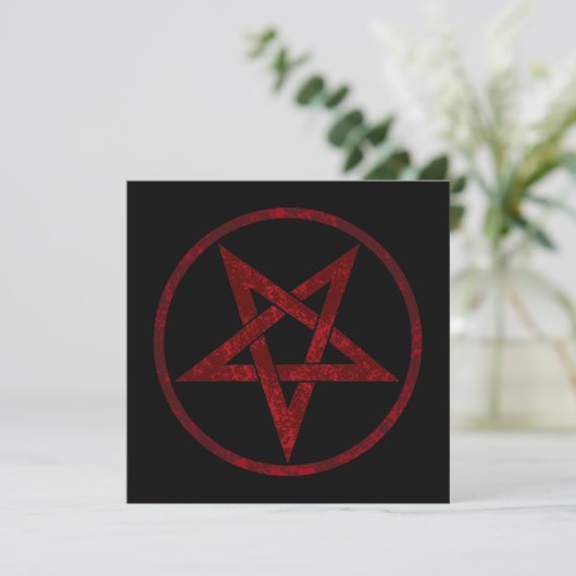 Red Devil Pentagram Dankeskarte (Stehend Vorderseite)
