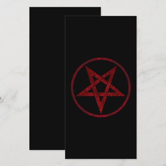 Red Devil Pentagram Dankeskarte (Vorne/Hinten)