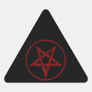 Red Devil Pentagram Dreieckiger Aufkleber