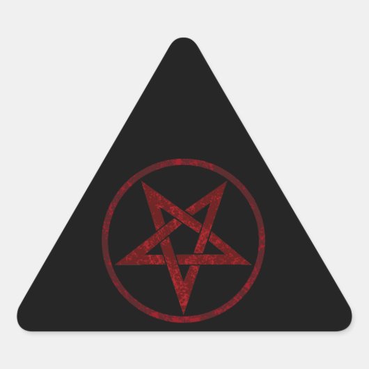 Red Devil Pentagram Dreieckiger Aufkleber (Vorderseite)