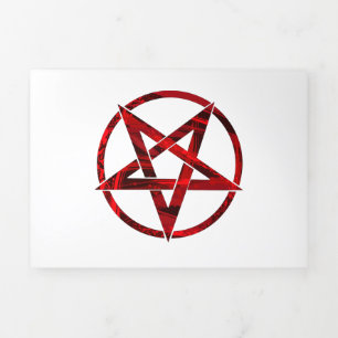 Red Devil Pentagram Dreifach Gefaltete Ankündigung