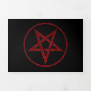 Red Devil Pentagram Dreifach Gefaltete Urlaubskarte