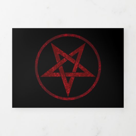Red Devil Pentagram Dreifach Gefaltete Urlaubskarte (Cover)
