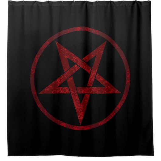 Red Devil Pentagram Duschvorhang (Vorderseite)