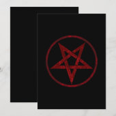 Red Devil Pentagram Einladung (Vorne/Hinten)
