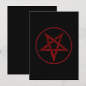 Red Devil Pentagram Einladung (Vorne/Hinten)