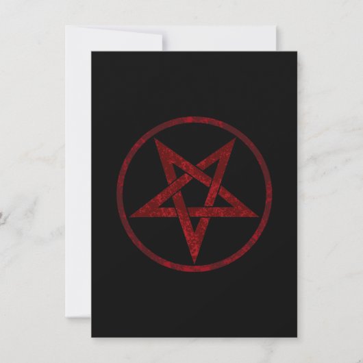 Red Devil Pentagram Einladung (Vorderseite)