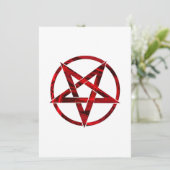 Red Devil Pentagram Einladung (Stehend Vorderseite)