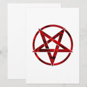 Red Devil Pentagram Einladung (Vorne/Hinten)