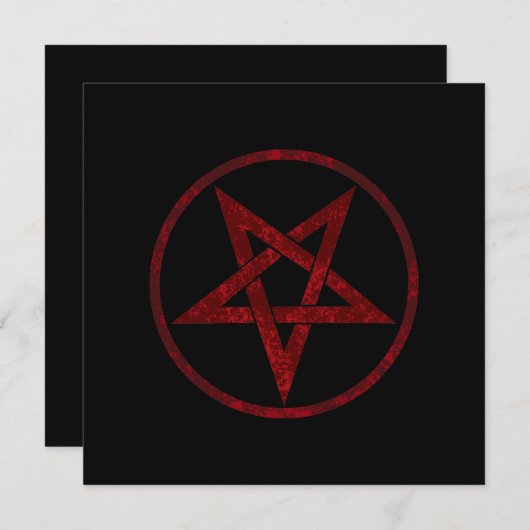 Red Devil Pentagram Einladung (Vorne/Hinten)